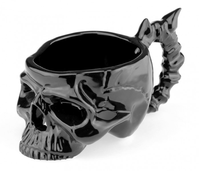 Чашка  Череп с костями черная  Чашка  Череп с костями черная