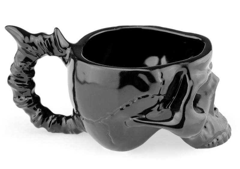 Чашка  Череп с костями черная  Чашка  Череп с костями черная