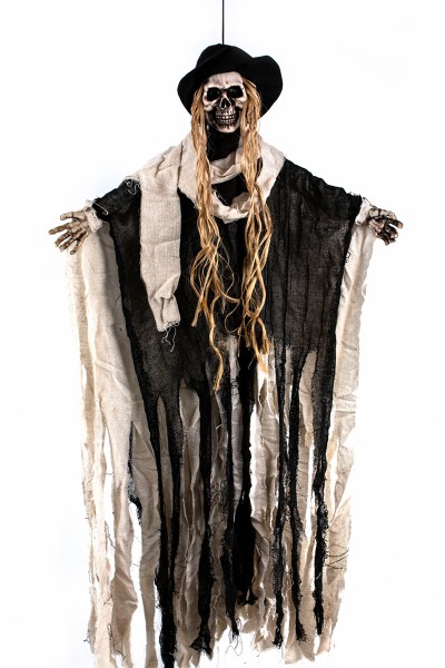 Відьма в капелюсі підвісний декор бежевий з LED-підсвічуванням та звуковими ефектами Відьма в капелюсі підвісний декор бежевий з LED-підсвічуванням та звуковими ефектами