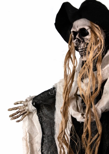 Відьма в капелюсі підвісний декор бежевий з LED-підсвічуванням та звуковими ефектами Відьма в капелюсі підвісний декор бежевий з LED-підсвічуванням та звуковими ефектами