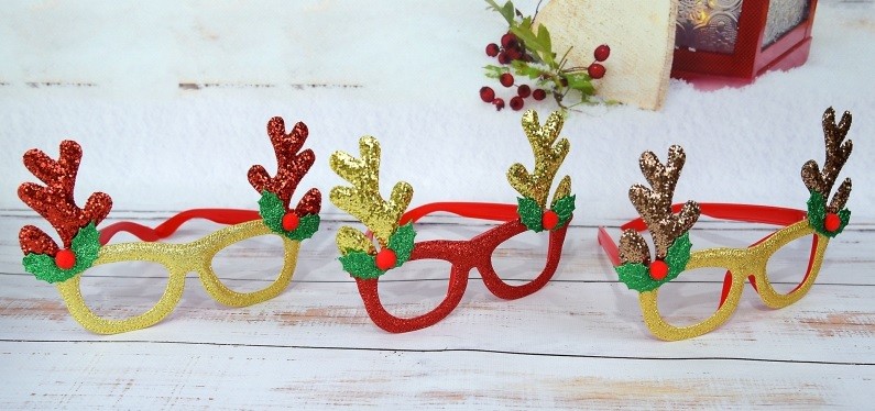 Новогодние Очки оленя с рожками Новогодние Очки оленя с рожками