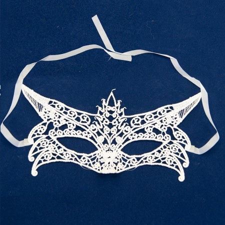 Маска кружевная лисица белая Маска кружевная лисица белая