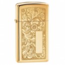 Запальничка Zippo вузька VENETIAN HIGH POLISH BRASS