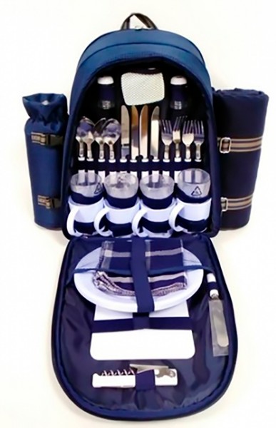 Набір для пікніка TE-412 синій з килимком Набір для пікніка TE-412 синій з килимком