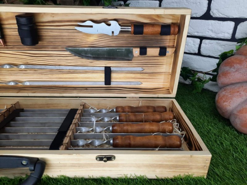 Подарочный набор шампуров "MASTER" В ДЕРЕВЯННОМ КЕЙСЕ Подарочный набор шампуров "MASTER" В ДЕРЕВЯННОМ КЕЙСЕ