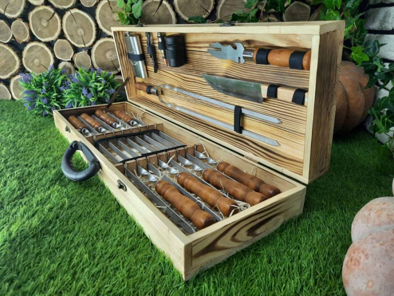 Подарочный набор шампуров "MASTER" В ДЕРЕВЯННОМ КЕЙСЕ Подарочный набор шампуров "MASTER" В ДЕРЕВЯННОМ КЕЙСЕ