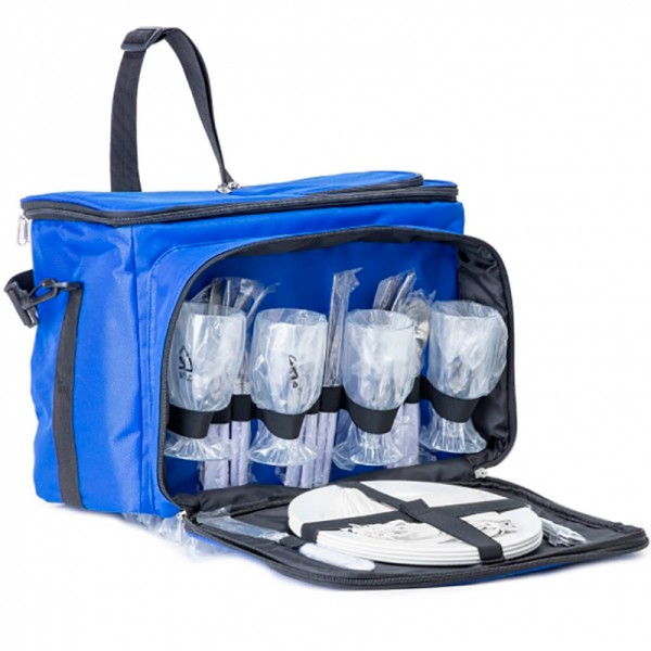 Сумка для пикника Кемпинг на 4 персоны, синяя Сумка для пикника Кемпинг на 4 персоны, синяя