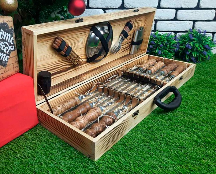 Набор 8 шампуров Elit (720х12х3 мм) Набор 8 шампуров Elit (720х12х3 мм)