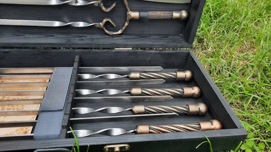 Набор из 8 шампуров с кованой ручкой Канат Набор из 8 шампуров с кованой ручкой Канат