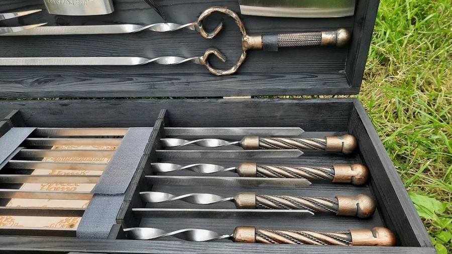 Набор из 8 шампуров с кованой ручкой Канат Набор из 8 шампуров с кованой ручкой Канат