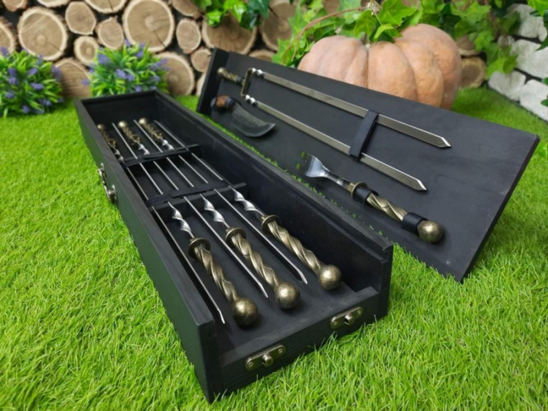 Набор из 6 шампуров Викинг с кованой ручкой Набор из 6 шампуров Викинг с кованой ручкой