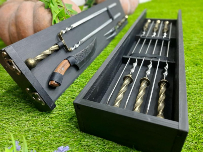 Набор из 6 шампуров Викинг с кованой ручкой Набор из 6 шампуров Викинг с кованой ручкой