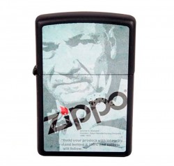  ZIPPO 28300 LIGHTER 218 DEPOT ZIPPO LOGO BLACK MATTE