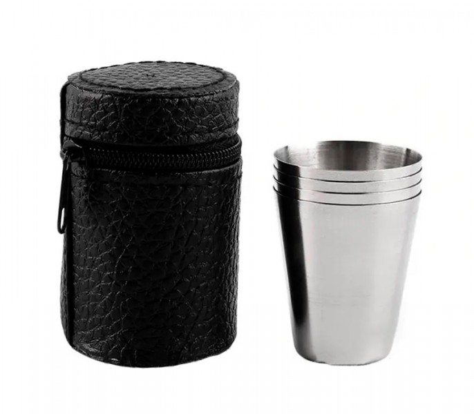 Набор стаканчиков в кожаном чехле Набор стаканчиков в кожаном чехле
