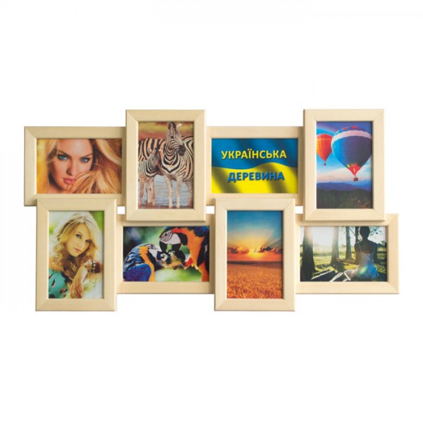Дерев’яна мультирамка Історія на 8 фото натуральне дерево . Дерев’яна мультирамка Історія на 8 фото натуральне дерево .