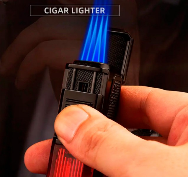 Зажигалка трубочная четыре форсунки в подарочной упаковке Зажигалка трубочная четыре форсунки в подарочной упаковке