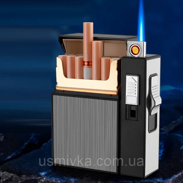 Портсигар с зажигалкой usb + форсунка Портсигар с зажигалкой usb + форсунка