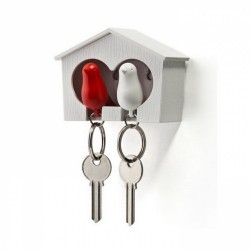 Ключница настенная и брелки для ключей Duo Sparrow Qualy Белый / Красный