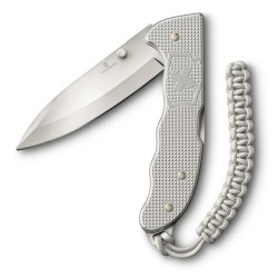 Нож "Victorinox" Evoke Alox 136мм, 5 функций, рифленый серый, темляк (Швейцария)