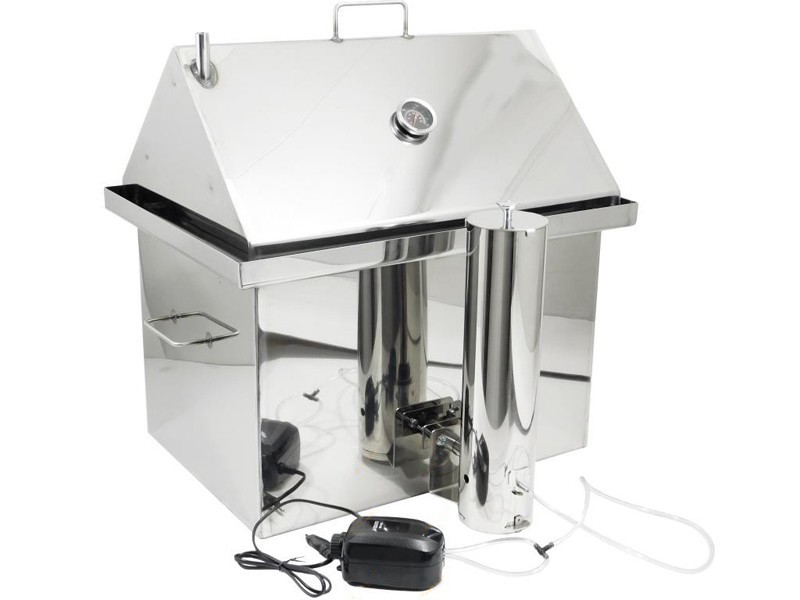 Коптильня горячего и холодного копчения из нержавейки 2 мм с дымогенератором Коптильня горячего и холодного копчения из нержавейки 2 мм с дымогенератором