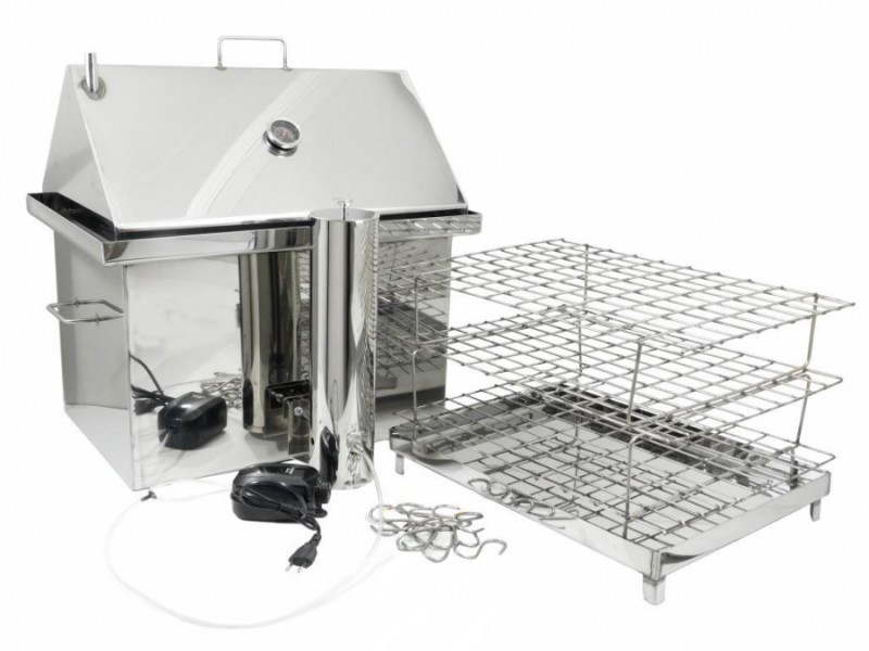 Коптильня горячего и холодного копчения из нержавейки 2 мм с дымогенератором Коптильня горячего и холодного копчения из нержавейки 2 мм с дымогенератором
