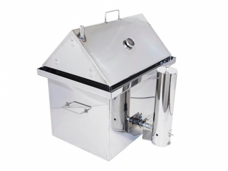 Коптильня горячего и холодного копчения из нержавейки 2 мм с дымогенератором Коптильня горячего и холодного копчения из нержавейки 2 мм с дымогенератором