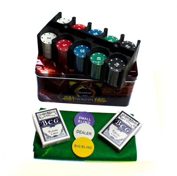 Набор для игры в покер на 200 фишек с номиналом Набор для игры в покер на 200 фишек с номиналом