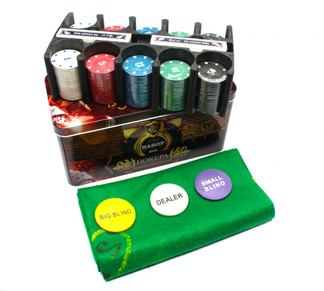 Набор для игры в покер на 200 фишек с номиналом Набор для игры в покер на 200 фишек с номиналом
