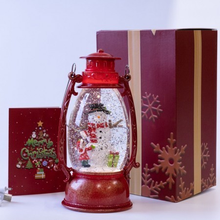 Новогодний музыкальный фонарь с LED подсветкой Снеговик Новогодний музыкальный фонарь с LED подсветкой Снеговик