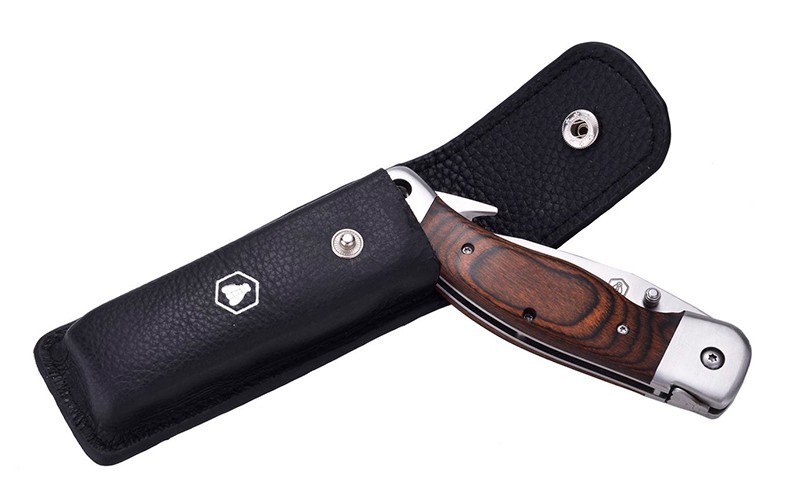 Складаний мисливський ніж з чорним чохлом 21,5 см LAGUIOLE, дерево пакка, коричневий, подарункова коробка Франція . Складаний мисливський ніж з чорним чохлом 21,5 см LAGUIOLE, дерево пакка, коричневий, подарункова коробка Франція .
