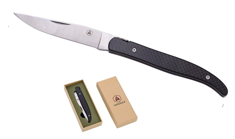 Складаний ніж 21см LAGUIOLE, карбонова рукоять, подарункова коробка Франція . Складаний ніж 21см LAGUIOLE, карбонова рукоять, подарункова коробка Франція .