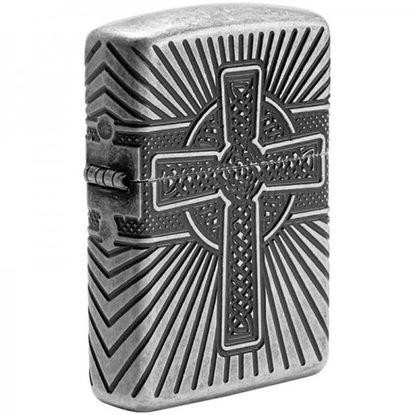 Запальничка армована Zippo Armor Celtic Cross Design, Antique Silver срібло Запальничка армована Zippo Armor Celtic Cross Design, Antique Silver срібло