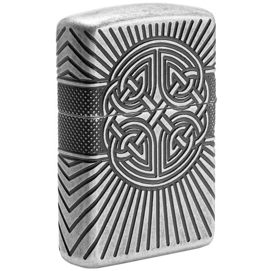 Запальничка армована Zippo Armor Celtic Cross Design, Antique Silver срібло Запальничка армована Zippo Armor Celtic Cross Design, Antique Silver срібло