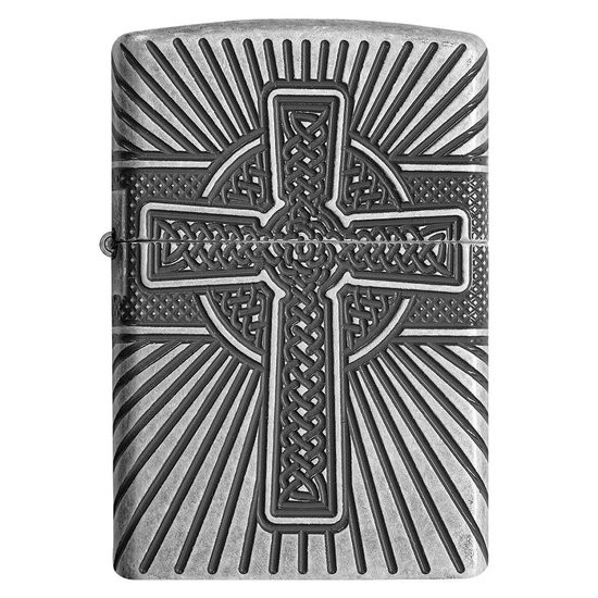 Запальничка армована Zippo Armor Celtic Cross Design, Antique Silver срібло Запальничка армована Zippo Armor Celtic Cross Design, Antique Silver срібло