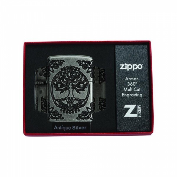 Запальничка армована Zippo Armor Tree of Life Antique Silver античне срібло Запальничка армована Zippo Armor Tree of Life Antique Silver античне срібло