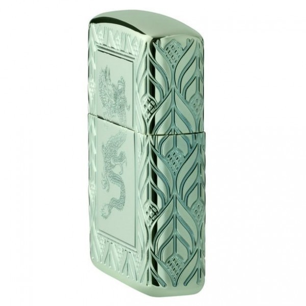 Запальничка армована Zippo Armor High Polish Green Elegant Dragon Запальничка армована Zippo Armor High Polish Green Elegant Dragon