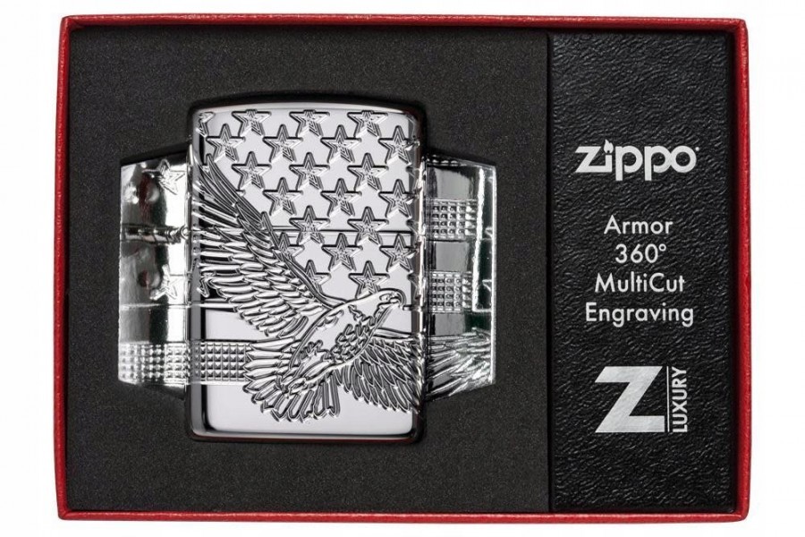 Запальничка армована Zippo Armor Patriotic Eagle High Polish Chrome Запальничка армована Zippo Armor Patriotic Eagle High Polish Chrome