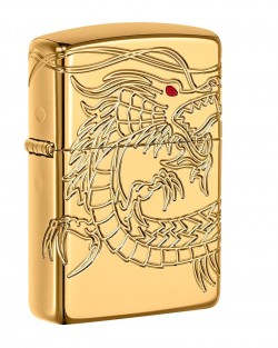   "ZIPPO" Armor Gold Plated Lighter Chinese Dragon
