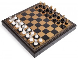 Шахматы  позолота  и серебро  ITALFAMA 150GSBN+222GN