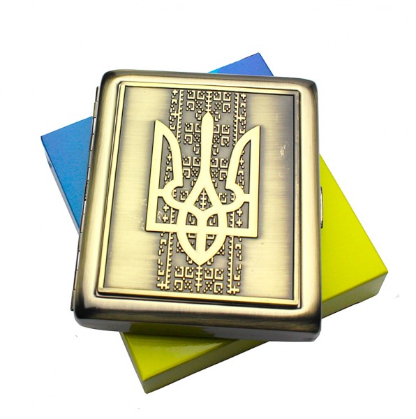 Портсигар металевий на 20 цигарок Герб України Портсигар металевий на 20 цигарок Герб України