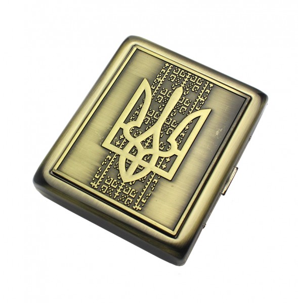 Портсигар металевий на 20 цигарок Герб України Портсигар металевий на 20 цигарок Герб України