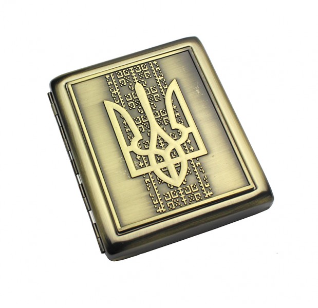 Портсигар металевий на 20 цигарок Герб України Портсигар металевий на 20 цигарок Герб України