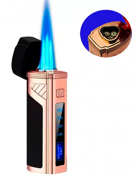 Електронна газова запальничка Lighter з 3 форсунками для сигар Електронна газова запальничка Lighter з 3 форсунками для сигар