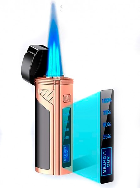 Електронна газова запальничка Lighter з 3 форсунками для сигар Електронна газова запальничка Lighter з 3 форсунками для сигар