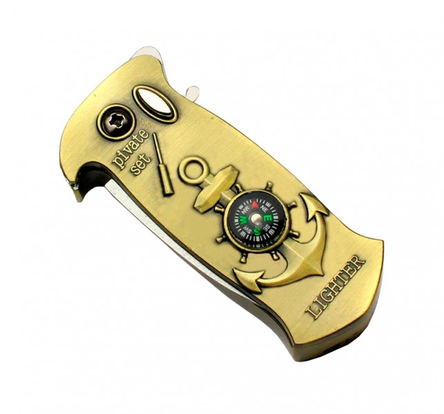 Зажигалка газовая Якорь с Раскладным ножом Зажигалка газовая Якорь с Раскладным ножом