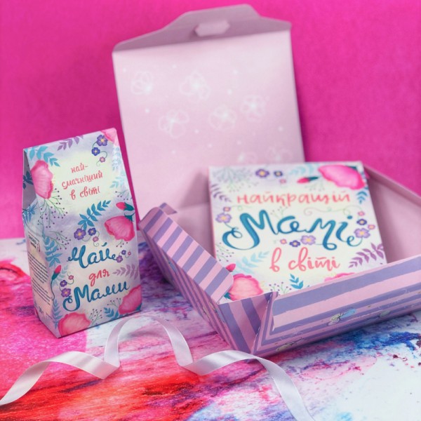 Подарунковий набір "Мамі" шоколад та чай 150 г Подарунковий набір "Мамі" шоколад та чай 150 г