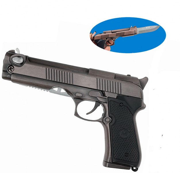 Сувенірний пістолет з ножем та запальничкою в коробці Сувенірний пістолет з ножем та запальничкою в коробці