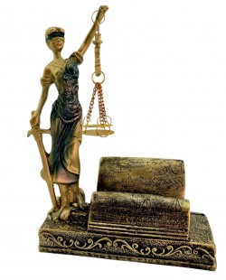 Фемида с весами подставка под визитки 18 х 13 х 7 см Фемида с весами подставка под визитки 18 х 13 х 7 см