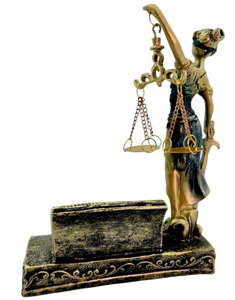 Фемида с весами подставка под визитки 18 х 13 х 7 см Фемида с весами подставка под визитки 18 х 13 х 7 см