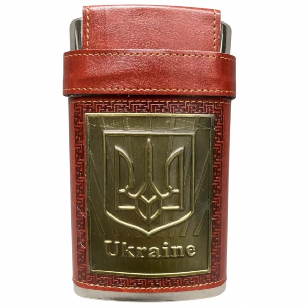 Фляга UKRAINE 285 мл 3 чарки 10 мл в кришці Brown Фляга UKRAINE 285 мл 3 чарки 10 мл в кришці Brown